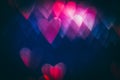 Blur hearts valentine day decoration party lights Royalty Free Stock Photo