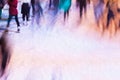 Blur image with Ice skaters on the ice rink for background. Lots of place for writing text around it. Royalty Free Stock Photo