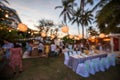 blur image of outdoor wedding party