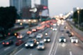 Blur image of traffic and vehicle in the evening