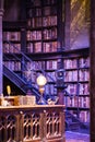 Blur Interior of Dumbledore office and Professor`s costume. Decoration Warner Brothers Studio for Harry Potter film. UK