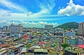 Blur lanscape picture of small city in Thailand