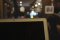 Laptop in coffee shop. work at cafe