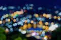 Blur light bokeh of the city. abstrac background.