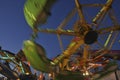 Blur motion of amusement park ride at night Royalty Free Stock Photo