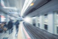 Blur moving Subway Underground Train Station Royalty Free Stock Photo