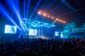 Blur music brand showing on stage or Concert Live and Defocused entertainment concert lighting on stage with Laser rays beams, Royalty Free Stock Photo