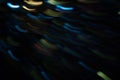 Blur night festive lights neon blue yellow strokes Royalty Free Stock Photo