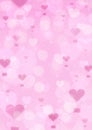 Blur pink heart air balloon on pink bokeh background, love concept