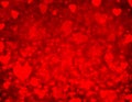 Blur red heart bokeh background Royalty Free Stock Photo