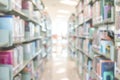 Blur school library or study room with book shelves for education background Royalty Free Stock Photo