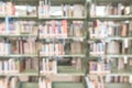 Blur school library or study room with book shelves for education background Royalty Free Stock Photo