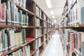 Blur school library or study room with book shelves for education background Royalty Free Stock Photo