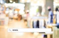 Blur store and bokeh light with address bar, online shopping background Royalty Free Stock Photo