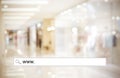 Blur store and bokeh light with address bar, online shopping background, E-commerce Royalty Free Stock Photo
