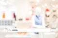 Blur store and bokeh light with address bar, online shopping background Royalty Free Stock Photo