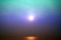 blur sunset soft fog in sky after rain fall on sea Royalty Free Stock Photo