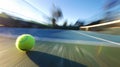 The blur of a tennis ball as it speeds towards the opponents side of the court