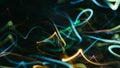 Blur yellow blue curvy lines colored light leak Royalty Free Stock Photo