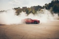 Blured car drifting, motion blur drift Royalty Free Stock Photo