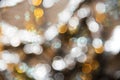 Blured Golden Lights Background, Party, Christmas Texture With Snowflakes Royalty Free Stock Photo