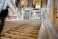 Blured motion of a rushing man on the staircase Royalty Free Stock Photo