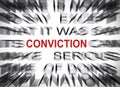 Blured text with focus on CONVICTION Royalty Free Stock Photo