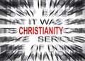 Blured text with focus on CRISTIANITY Royalty Free Stock Photo