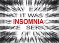 Blured text with focus on INSOMNIA Royalty Free Stock Photo