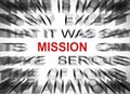 Blured text with focus on MISSION Royalty Free Stock Photo