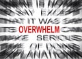 Blured text with focus on OVERWHELM