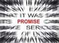 Blured text with focus on PROMISE Royalty Free Stock Photo