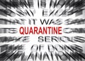 Blured text with focus on QUARANTINE Royalty Free Stock Photo