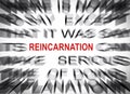 Blured text with focus on REINCARNATION Royalty Free Stock Photo