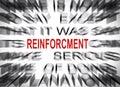 Blured text with focus on REINFORCMENT Royalty Free Stock Photo