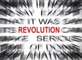 Blured text with focus on REVOLUTION Royalty Free Stock Photo