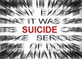 Blured text with focus on SUICIDE Royalty Free Stock Photo