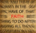 Blured text on vintage paper with focus on FAITH