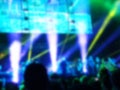 Blurred abstract background. Bokeh lighting in concert with audience. Royalty Free Stock Photo