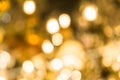 Blurred abstract background of Christmas lights.Brightly glowing yellow-orange balls and lines.Abstract color patterns Royalty Free Stock Photo