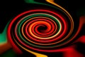 Blurred abstract background. Image of red, blue, green and yellow circles and wavy lines of different sizes Royalty Free Stock Photo