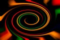 Blurred abstract background. Image of red, blue, green and yellow circles and wavy lines of different sizes Royalty Free Stock Photo