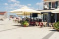 Blurred abstract background of outdoor cafe in Murter, Croatia Royalty Free Stock Photo