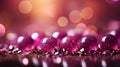 Blurred abstract background with rose pink glitter, gold sparkles, and defocused christmas lights Royalty Free Stock Photo