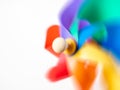 Colorful pinwheel spinning motion Royalty Free Stock Photo