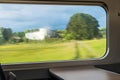 Blurred abstract landscape from train window