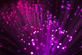 Blurred abstract pink and blue bokeh lights. Fiber optic defocused background Royalty Free Stock Photo