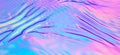 Blurred abstract trendy rainbow holographic banner background in 80s style. Blurred texture in violet, pink and mint bright neon Royalty Free Stock Photo