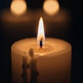 Blurred with another candle out of focus, emphasizing the warmth Royalty Free Stock Photo