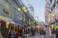 Blurred background Ameyoko Shopping Street in tokyo,Japan.Ameyoko is a busy market street along the Yamanote near Ueno Stations. Royalty Free Stock Photo